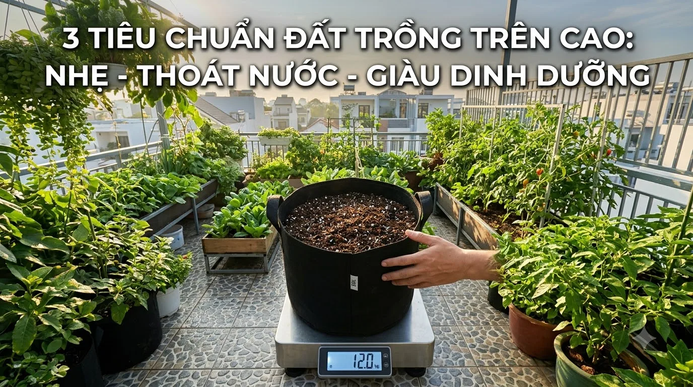 3 tiêu chuẩn đất trồng trên cao: nhẹ tơi xốp thoát nước và giàu vi sinh
