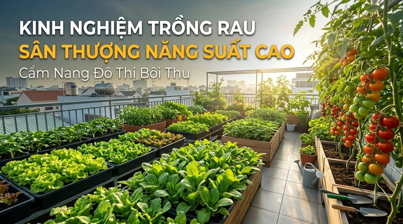 4 yếu tố cốt lõi quyết định năng suất vườn rau sân thượng đô thị