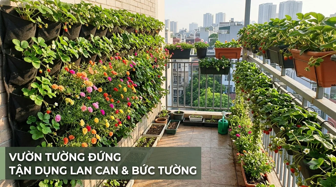 Bố trí nguồn cấp nước và phễu thoát sàn chống nghẽn lá khô