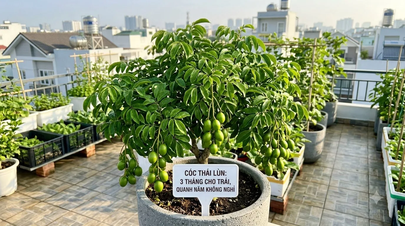 Cây cóc Thái lùn dễ trồng chậu ra trái liên tục quanh năm