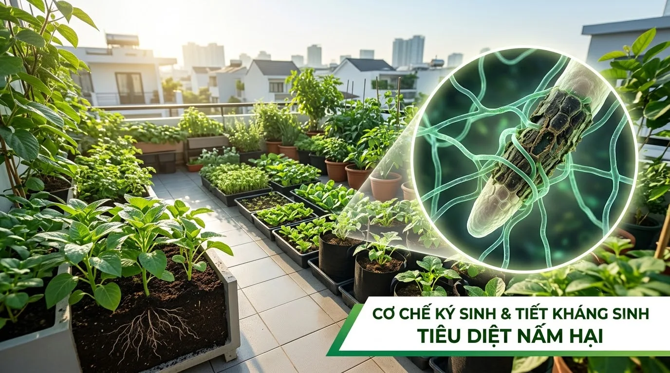 Cơ chế nấm Trichoderma ký sinh tiêu diệt nấm bệnh thối rễ lở cổ rễ