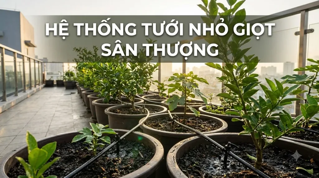 Hệ Thống Tưới Nhỏ Giọt Sân Thượng: Kỹ Thuật Lắp Đặt Bộ Tưới Hẹn Giờ Tự Động Chuẩn Vườn Xanh Sân Thượng