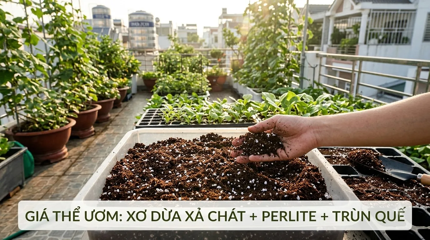 Kỹ thuật tra hạt giống đúng độ sâu giúp mầm không bị thối ngạt