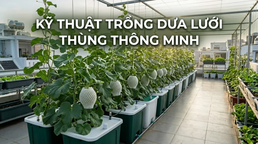 Kỹ Thuật Trồng Dưa Lưới Sân Thượng: Hướng Dẫn Thụ Phấn & Tạo Lưới Đều Quả To Chuẩn Vườn Xanh Sân Thượng