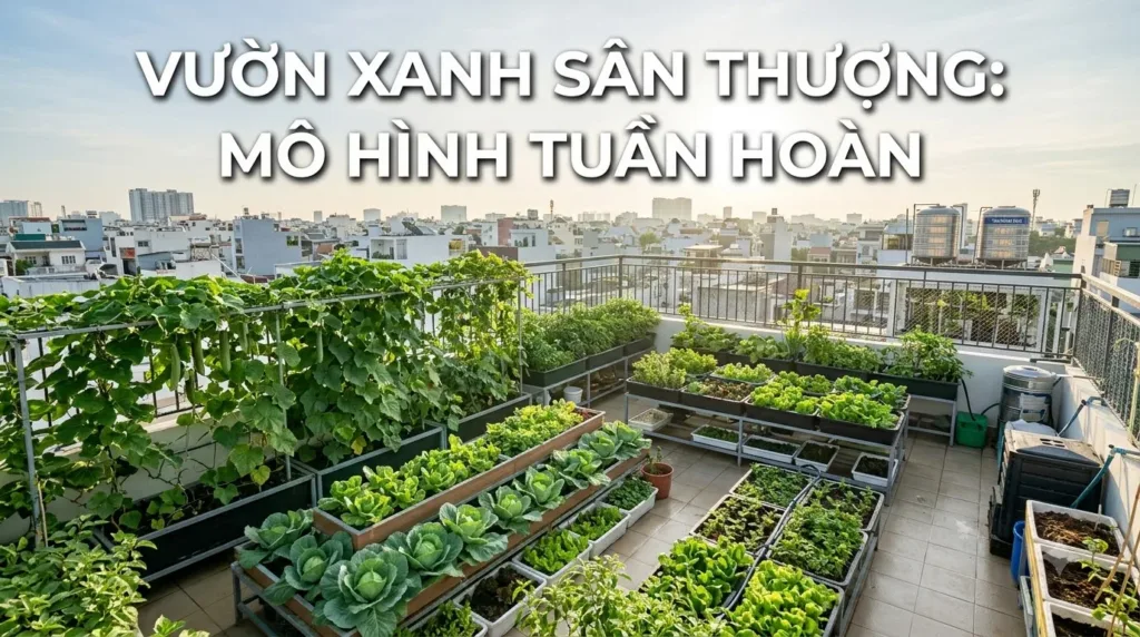 Mô Hình Làm Vườn Sân Thượng: Cẩm Nang Thiết Kế Hệ Thống Canh Tác Đô Thị Hiện Đại Chuẩn Vườn Xanh Sân Thượng
