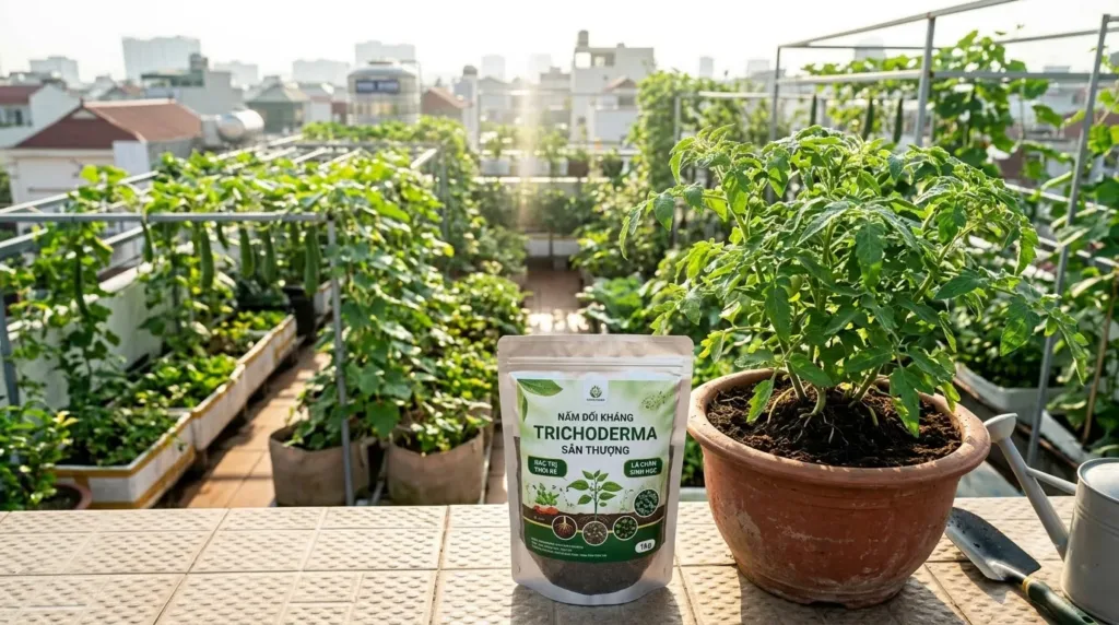 Nấm Trichoderma Cho Cây Trồng: Kỹ Thuật Phòng Trị Thối Rễ Mùa Mưa Chuẩn Vườn Xanh Sân Thượng