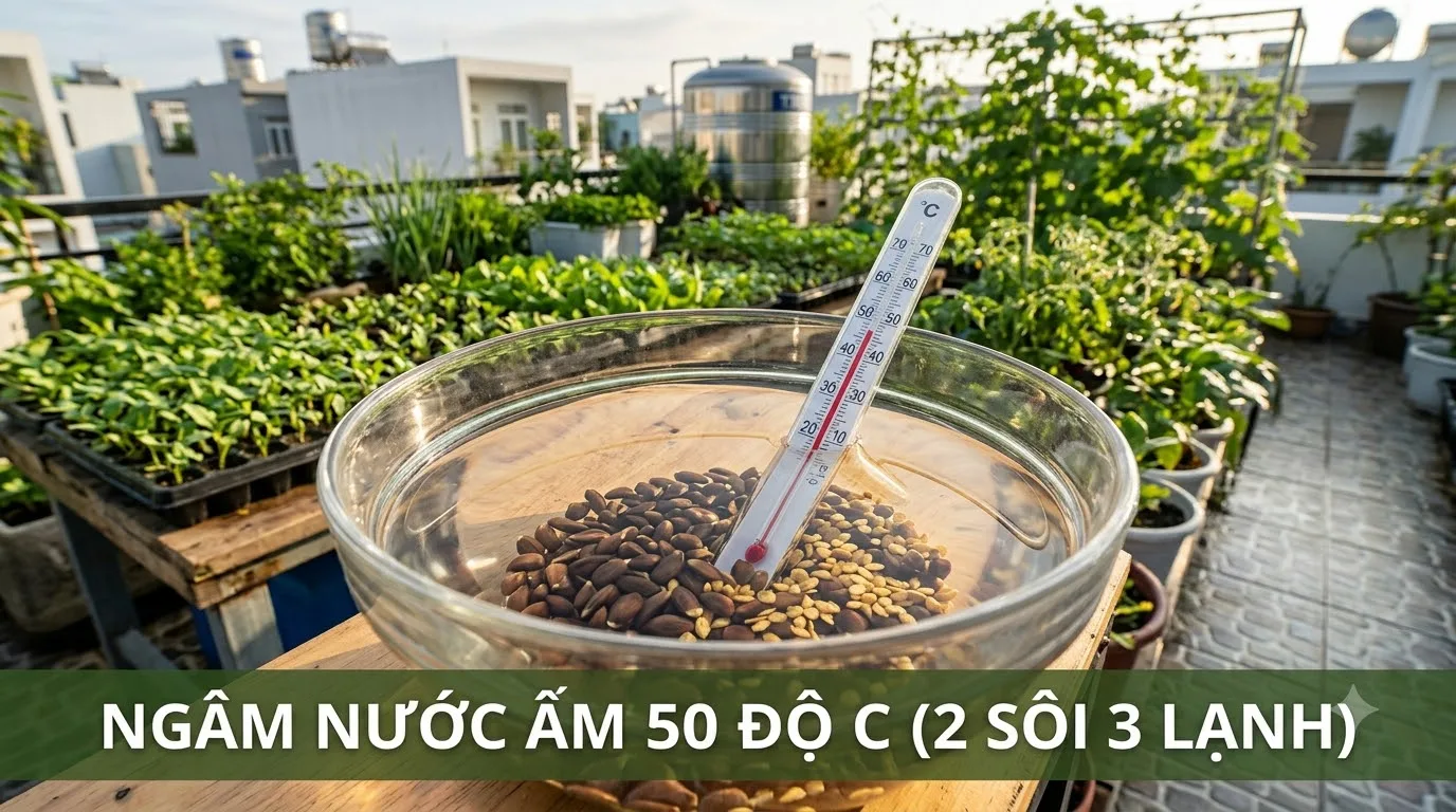 Ngâm ủ hạt giống theo công thức 2 sôi 3 lạnh kích mầm nhanh