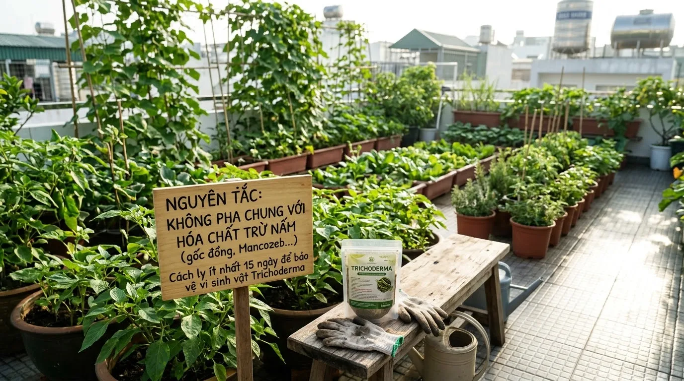 Nguyên tắc bảo tồn vi sinh: không pha Trichoderma với thuốc hóa học