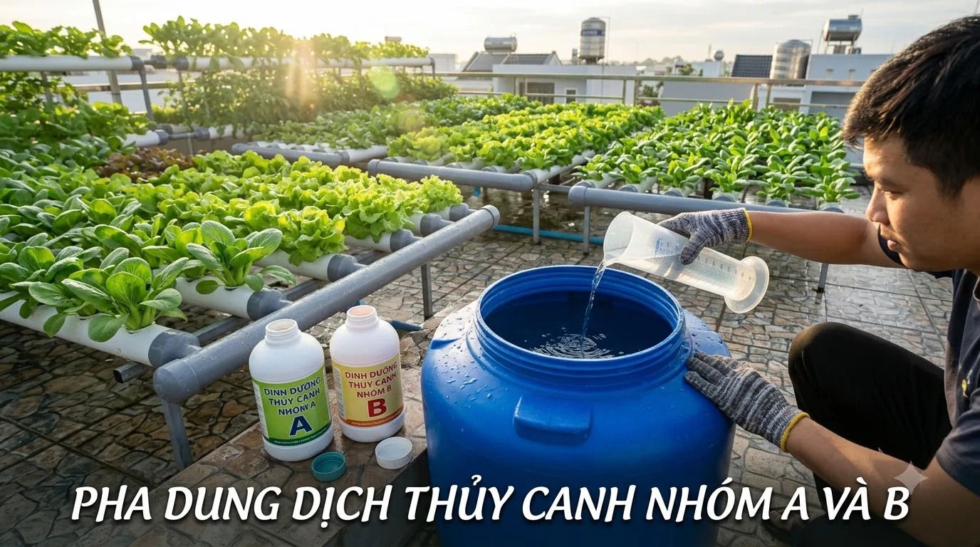 Công thức pha dung dịch thủy canh nhóm A và nhóm B cho rau ăn lá