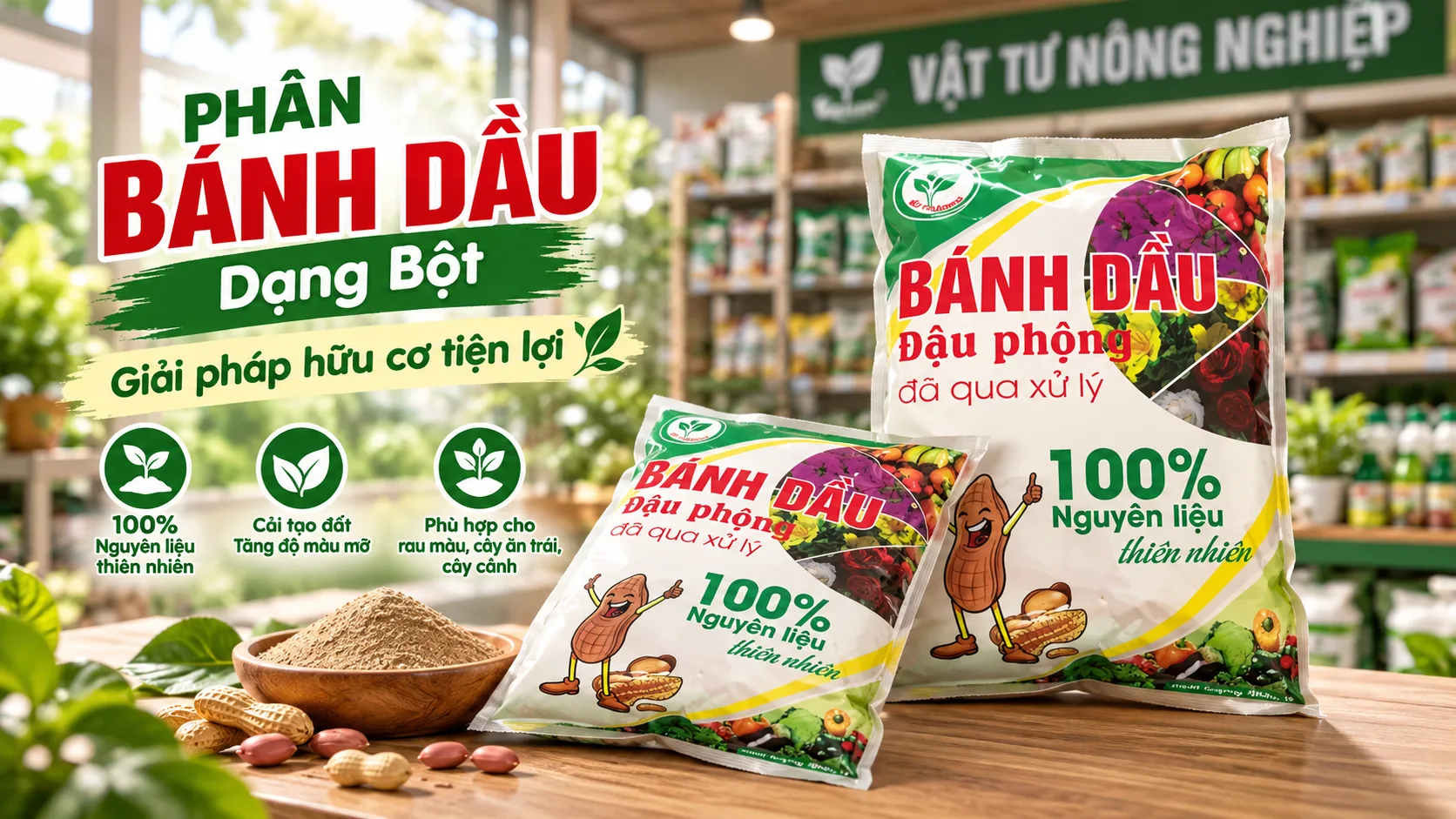 Cấu tạo và đặc tính kỹ thuật vượt trội của Phân bánh dầu đậu phộng đạm hữu cơ