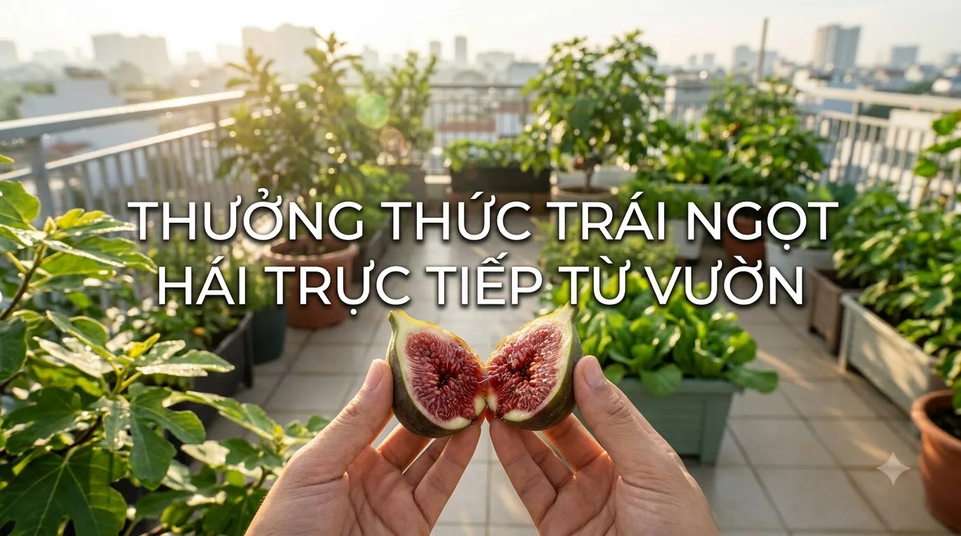Trái sung Mỹ chín tươm mật ngọt ngào thu hái tại vườn sân thượng