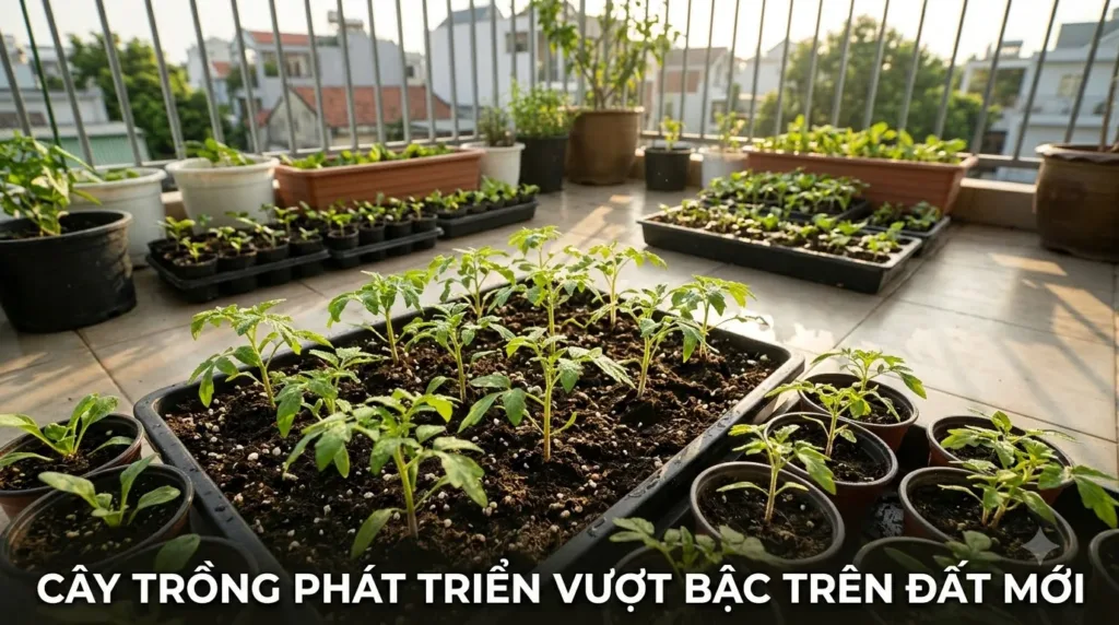 Giá Thể Trồng Rau Sân Thượng: Nguyên Lý Thổ Nhưỡng Nhẹ & Dinh Dưỡng Hữu Cơ Chuẩn Vườn Xanh Sân Thượng