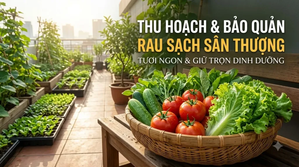 Cách Bảo Quản Rau Sạch Tươi Lâu: Hướng Dẫn Thu Hoạch & Xử Lý Không Dùng Hóa Chất Chuẩn Vườn Xanh Sân Thượng