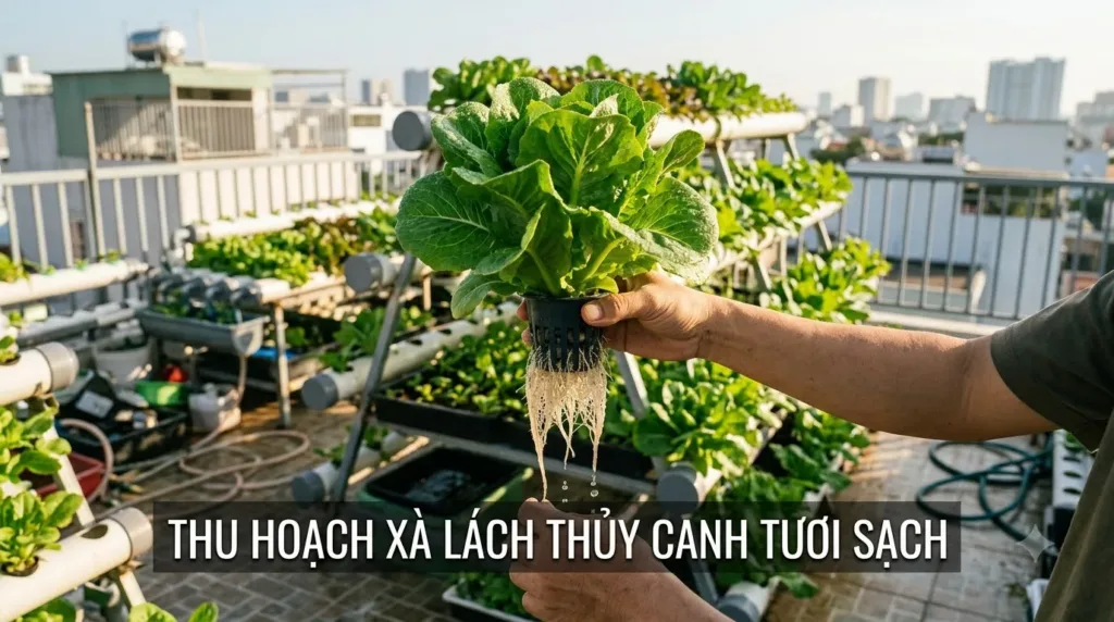 Trồng Rau Thủy Canh Sân Thượng: Kỹ Thuật Lắp Đặt Giàn Thủy Canh Hồi Lưu Tự Động Chuẩn Vườn Xanh Sân Thượng