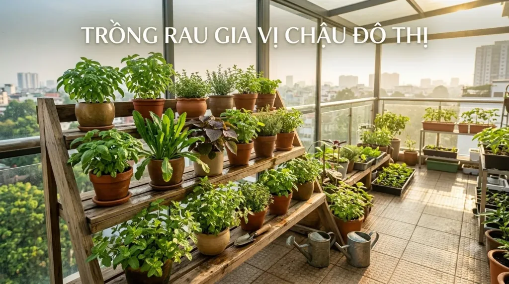 Trồng Rau Gia Vị Trong Chậu: Bí Quyết Chăm Sóc Lá Xanh Đậm Tươi Tốt Quanh Năm Chuẩn Vườn Xanh Sân Thượng