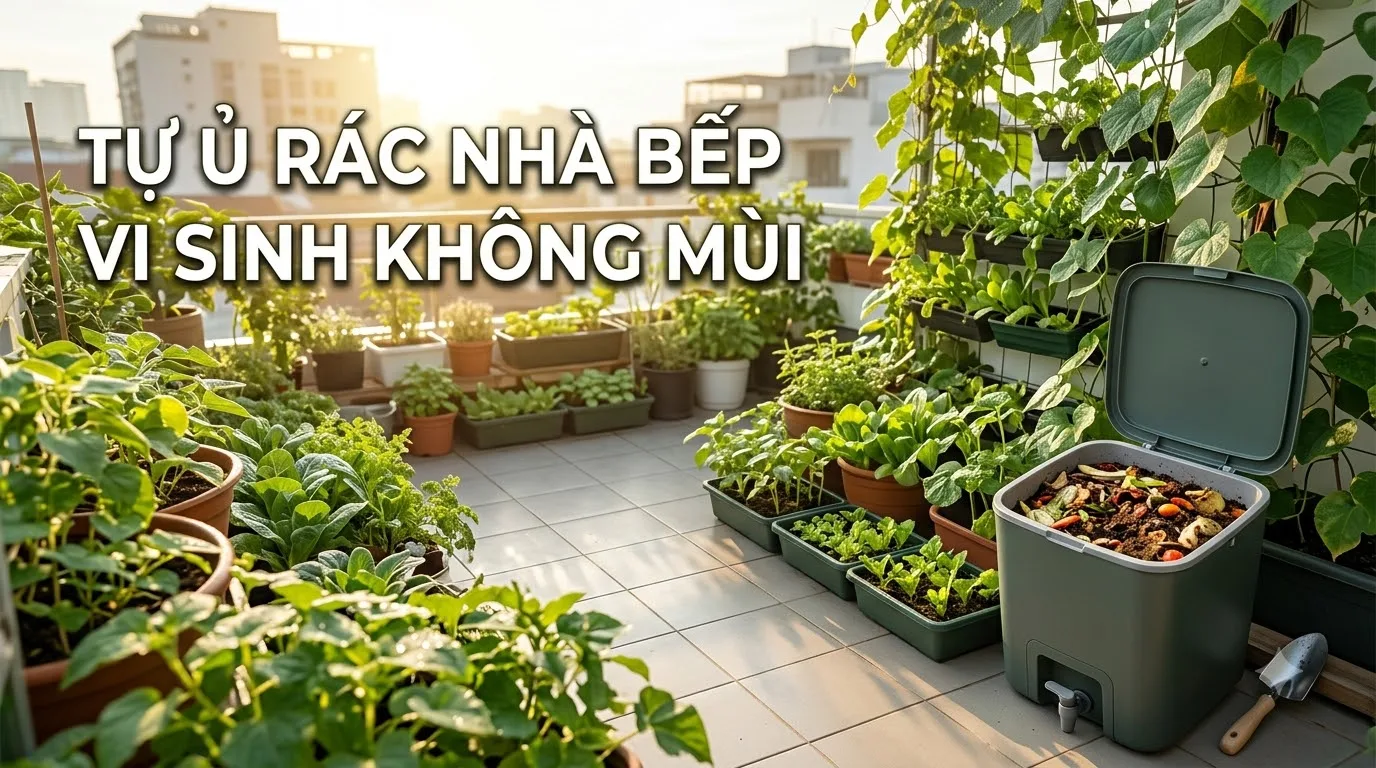 Tự ủ rác nhà bếp bằng men vi sinh Bokashi không mùi hôi