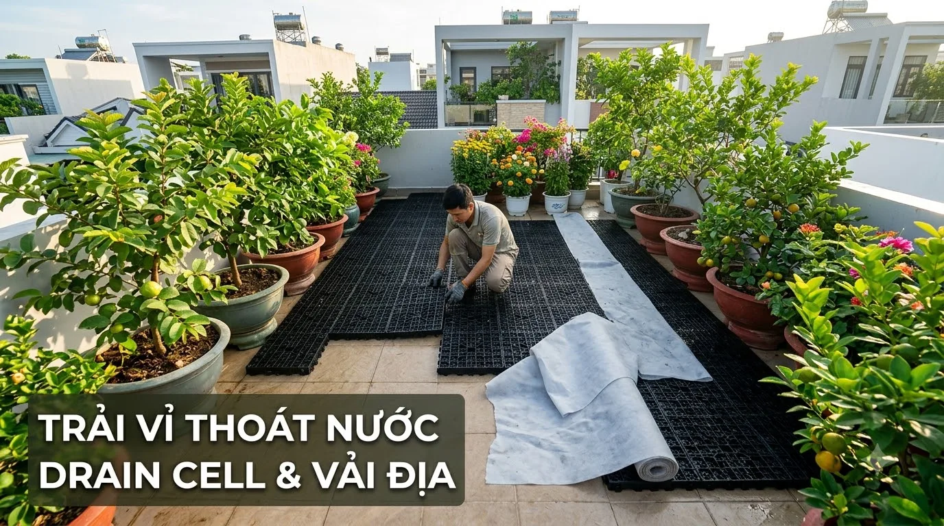 Bảng so sánh định lượng chất lượng của Vỉ thoát nước sàn Plastic Drain Cell ngầm chống ngập chuẩn Vườn Xanh Sân Thượng