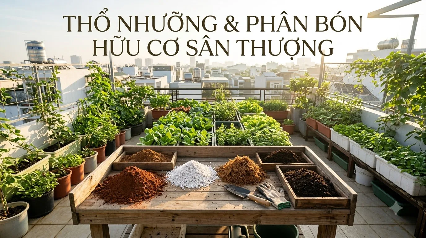 Vụ xuân trên sân thượng trồng cà chua bi đậu cô ve và rau ăn lá